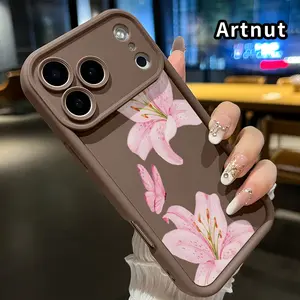 Compatible for iPhone 17 Pro Max Air Promax Case Pink Lily Reverie Pattern Full Coverage Anti-Fingerprint Rugged Phone Cover Gift for Girl