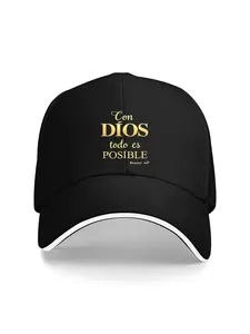 1pc "With GOD All POSSIBLE Romans 191B" Text, 100% Baseball Cap with Breathable Mesh Back Design, Great for Fitness, Outdoor Sports