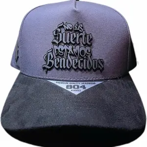 No Es Suerte Estamos Bendecidos Charcoal Black Cap - Premium Quality Headwear with Unique Graphic Design Streetwear