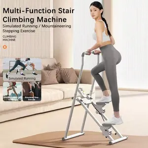 Vertical Climber, New Version Home Fitness Stair Stepper, Sliding Machine For Full Body Workout, Compact And Foldable Climber With Adjustable Stride, Handles And Pedals
