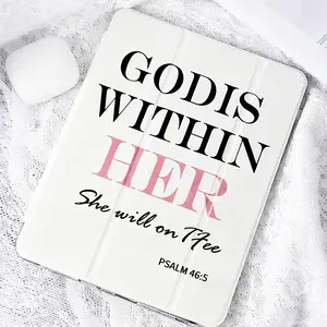 Letter Slogan Pattern TPU Tri-Fold iPad Case with Built-in Pencil Holder & Auto Sleep/Wake and Foldable Stand. Compatible with iPad A16, 10th/11th Gen, 10.2-inch, 11-inch iPad Pro 2020/2021, 11-inch iPad Air, iPad 2025, Galaxy Tab S9 FE+ 12.4-inch Series.