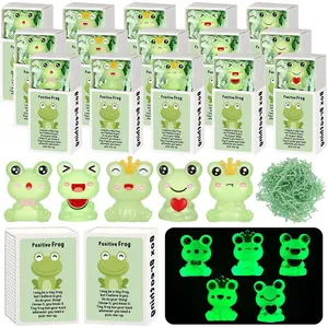 25 Sets Emotional Support Appreciation Gifts for Employee Bulk   Positive Glow with Box Thank You Favors for Teacher Staff Coworkers Office (Frog)