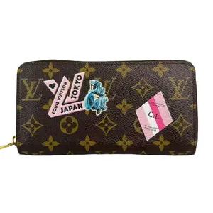 Pre-owned Louis Vuitton Leather Small Leather Goods World Tour Limited Edition Monogram Canvas Zip Around Wallet