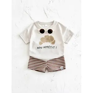 Summer Baby Casual Plaid Short Sleeve + Striped Shorts, Infant Toddler Clothing Set, Outfit, Comfortable and Stylish, Gingham Pattern, Newborn Set