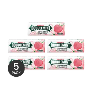 DOUBLEMINT Sugar-Free Mint Candy - Adorable Peach Flavor, 5 Packs (23.8g Each) - Limited Edition Heart Shape! ❤️🍑
