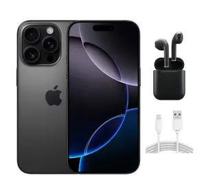 Refurbished Apple iPhone 16 Pro (Unlocked) A3083 Acceptable Condition with Wireless Earbuds & 1 Year Warranty