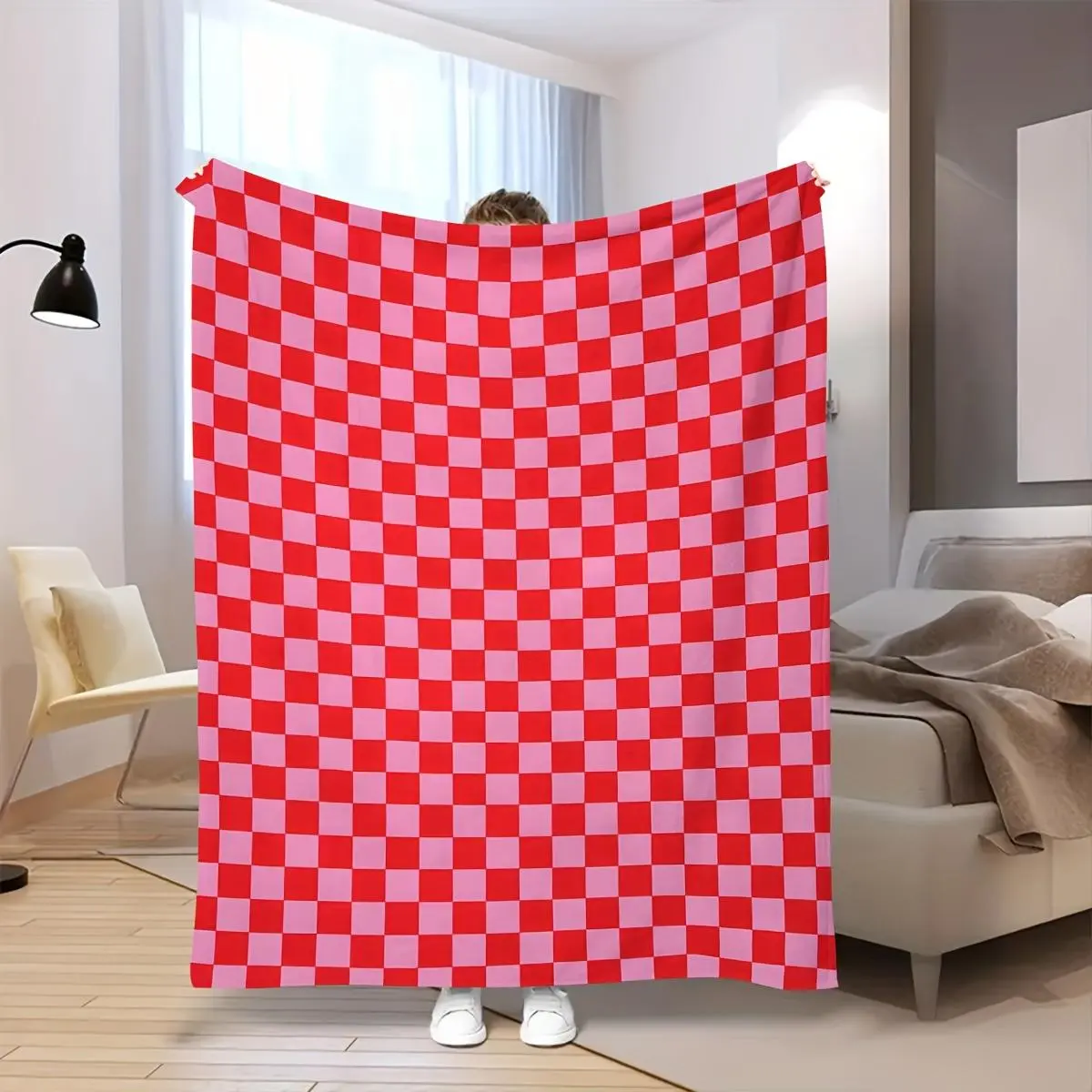 Checkerboard Pattern Blanket, 1 Count Soft Warm Throw Blanket, Soft Comfy Blanket, Soft Blankets, Air-conditioned Room Blanket, Warm Nap Blanket for Home & Office, Winter Blanket