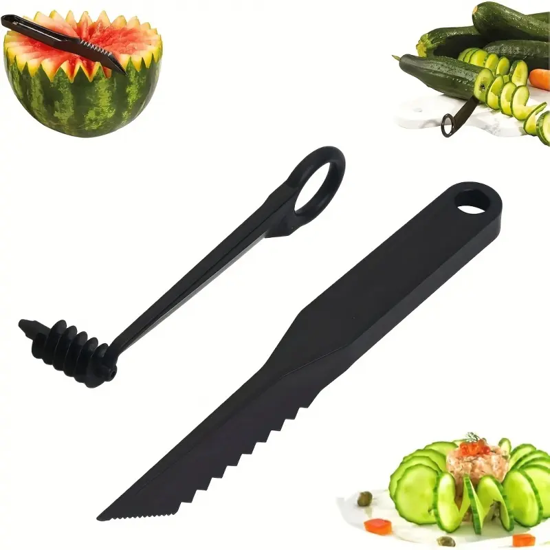 1 Set Multifunctional Fruit Vegetable Cutting Tool, Spiral V-Shaped Manual Slicer, Watermelon Cutter Potato Cutter Peeler, Food Grade BPA-Free Home Kitchen Dining Accessories