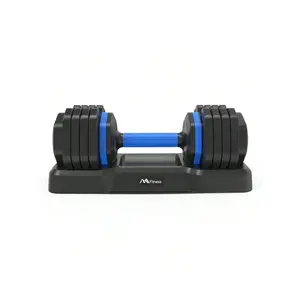 Hot selling styles  Adjustable 55lb Single Anti Slip Fast Adjust Weight By Turning Handle With Tray Exercise Fiess Dumbbell Suitable For Full Body Workout