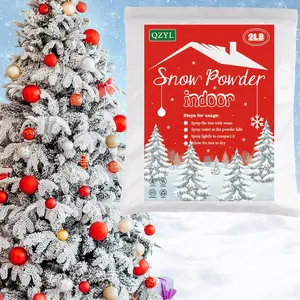Snow Flocking Powder 2 lbs Self-Adhesive Snow Flock for Christmas Decorations Christmas Tree Decor Fake White Snow for Winter Xmas Artificial Tree Wreath Garland Crafts Home Display