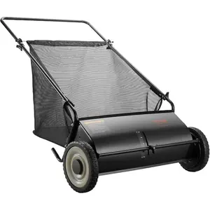 VEVOR Push Lawn Sweeper, 21inch Leaf Grass Collector, Heavy Duty Thickened Steel Durable to Use with Large Capacity 3.5 cu. ft. Mesh Collection Hopper Bag, 2 Spinning BrushesVEVOR Super Brand Day