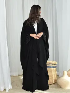 Muslim Women Solid Color with Sequin Cardigan One Size Robe Turkey Middle East Dubai Muslim Robe Dress Islamic Abaya