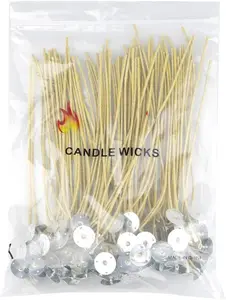 Candle Wicks, 100 count 8" Pre-Waxed by Beeswax & Tabbed, for Candle Making