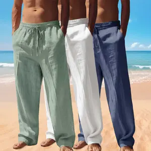 Men’s Casual Pants, Pack of 3 | Loose Fit with Drawstring Waist | 100% Polyester | Breathable and Stylish, Suitable for Indoor Gatherings, Outdoor Vacations/Activities, and Golf | All-Season Wear | Simple Design