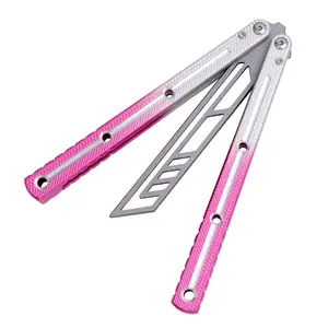 Gradient Pink Balisong, Beginner Flip Trainer, Boxed Gift Set, Ideal for Newbies, Perfect Training Tool, Great for Gifting
