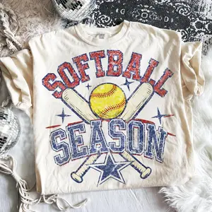 Comfort Colors Softball Season Retro Checkered T-shirt Trendy Softball Tee Softball Season T-shirt Retro Softball Shirt Softball T-shirt Checker Original