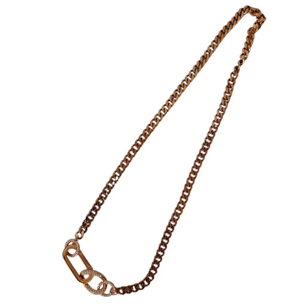 Pre-owned Swarovski Gold-plated Small Leather Goods Dextera Chain Necklace