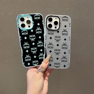 Luxury M-MCM Phone Case For iPhone 17 16 15 14 13 Pro Max Plus Mini Luxury Jelly Material Case Fashion Durable Crystal Clear Stylish Shockproof Scratch-Resistant Perfect Fit