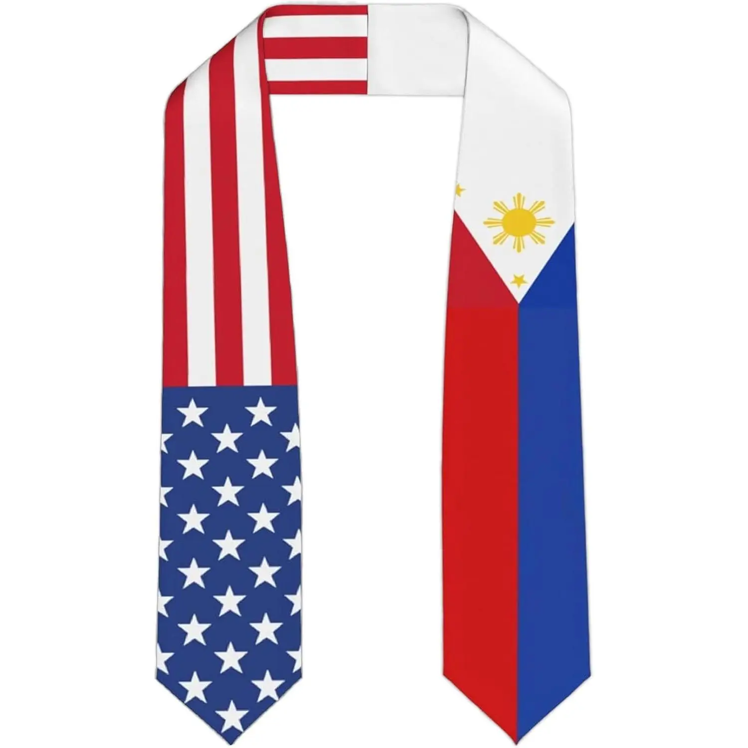 Graduation Sash for International Study Abroad, Elegant All-Over Print Polyester Stole, Lightweight & Soft for Unisex Graduates