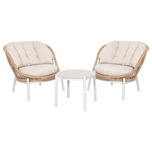 Patio Time 3-Piece Aluminum Patio Balcony Set with 19.7” Round Table for 2