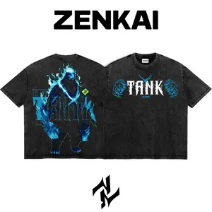 Limited Shadows Bear Solo Leveling Graphic Tee Double Sided Print Oversized Acid-Washed Heavyweight Cotton T-Shirt – Unisex Anime Manga Tee, Perfect Gift for Anime Fans and Lovers Menswear Tops