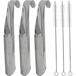 3 Pack Stainless Steel Tea Diffuser, Loose Tea Cleaning Brush Steeper for Office/Home/Travel (3*tea strainer,3*Cleaning brush)