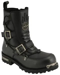 Milwaukee Leather Men's Men'S Tactical Buckle Logger Motorcycle Boot - Mbm9076