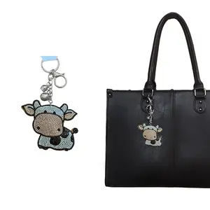 Bling Bag Charm with Keychain, Fashion Accessory For Keys, Purse, Backpack decor keychain bag keychain charms, Rhinestone Velvet Keychain