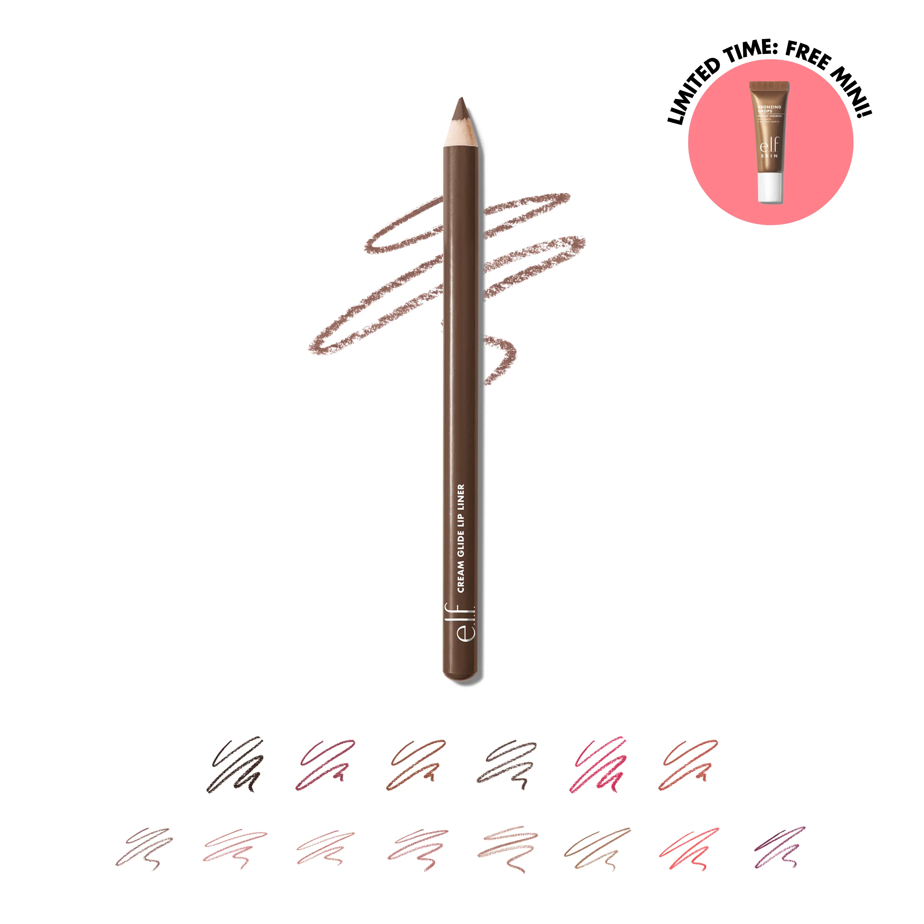 e.l.f. Cream Glide Lip Liner, Smooth Hydrating Semi-Matte for Precise Lip Definition & Sculpting, 13 shades-  0.03 OZ (1 g)