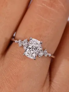 Elegant Engagement Ring for Women Synthetic Zirconia Promise Ring Anniversary Ring Solitaire Engagement Rings Perfect Jewelry for Daily Wear, Anniversaries Gift for Her（with box）