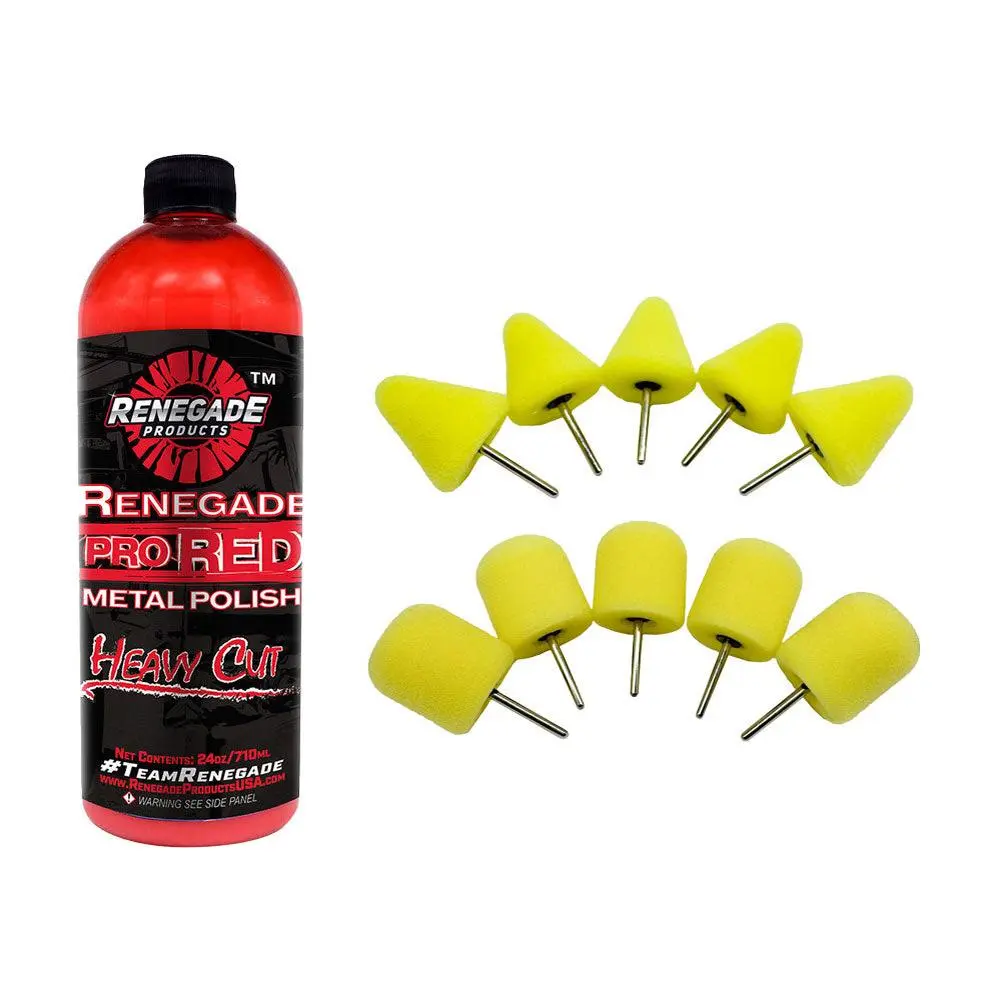 Renegade Products Wheel Window Polishing Bundle – Foam Cones, Barrels & Liquid Polish for Tight Metal Surfaces Renegade Products Wheel Window Polishing Bundle – Foam Cones, Barrels & Liquid Polish for Tight Metal Surfaces