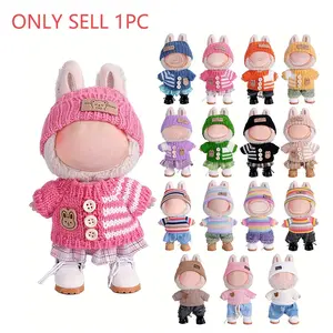 Suitable for LABUBU Different Styles of Clothing Set, Excluding Dolls, Suitable for 17Cm Doll Clothing/Accessories, Compatible with for labubu Doll Collection Clothing, 17Cm Doll Bag And Accessories, Birthday Gift(No doll), Lifelike Doll Clothing