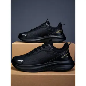 Men's Lightweight Lace-Up Running Shoes, Anti-Slip Outdoor Sports Sneakers With Comfortable Cushioning And Support For Fitness, Jogging, Tennis