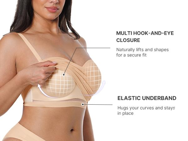 SHAPELLX Bare Essentials AirSlim VersaFit Seamless Strapless Non-slip Wire-free Versatile Bra SHAPELLX Bare Essentials AirSlim VersaFit Seamless Strapless Non-slip Wire-free Versatile Bra