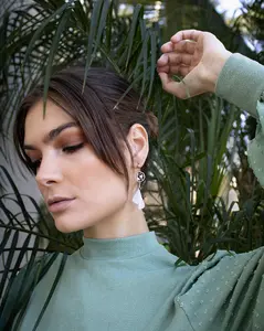 Dream Catcher with Pearl and Feather Dangle Earrings | Boho Style | Gift for her | Personalized Jewelry | Self Gift