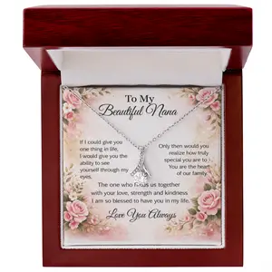 Gift for Nana Necklace – Personalized Message Card, Mother’s Day Gift, Grandma Jewelry Gift