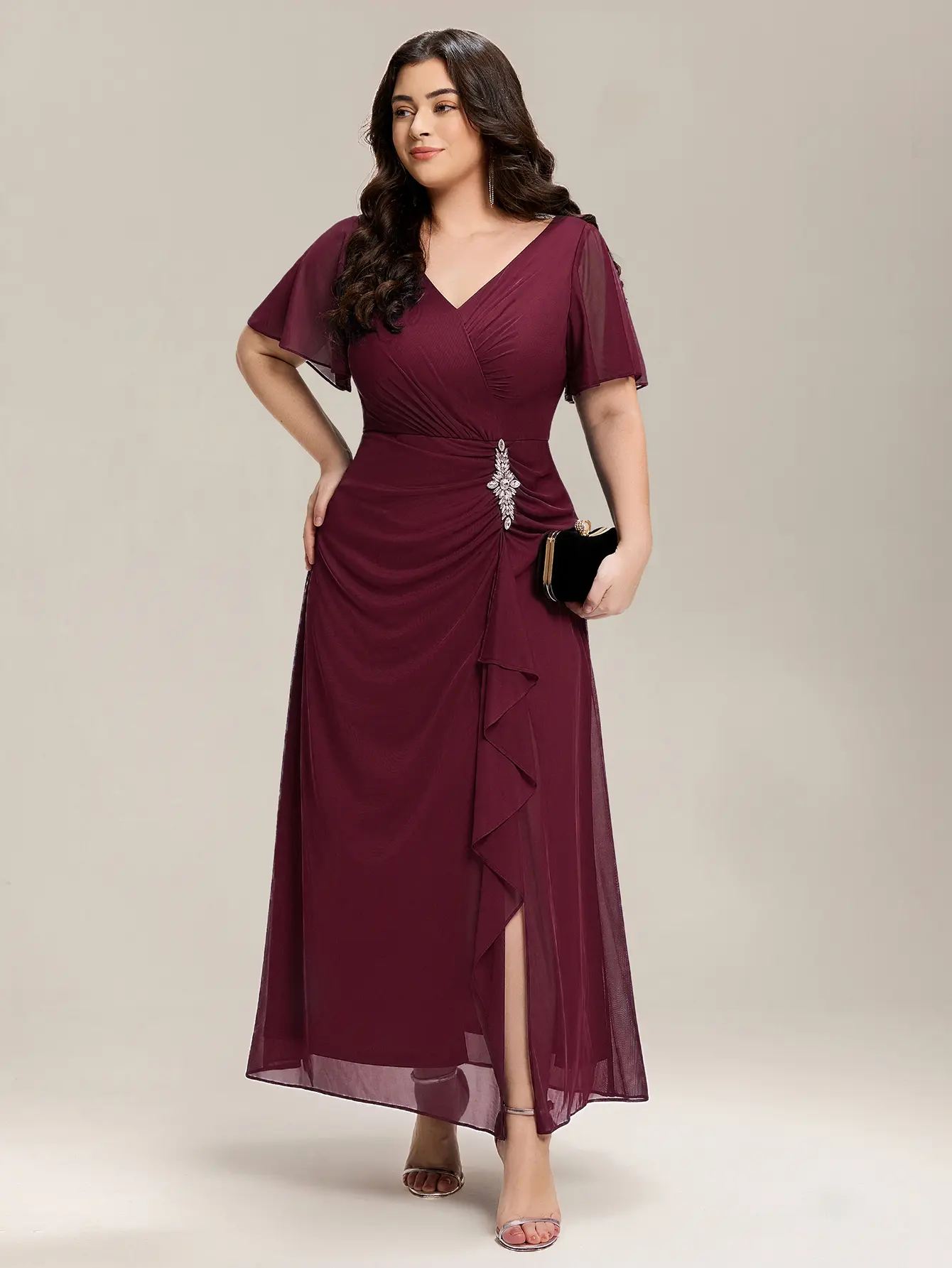 Ever-Pretty dress holiday dress, Flowy Maxi Dress , V - Neck, Flutter Sleeves & Draped Skirt , Formal dress,Evening dress,party dress 02323 - TikTok Shop Ever-Pretty dress holiday dress, Flowy Maxi Dress , V - Neck, Flutter Sleeves & Draped Skirt , Formal dress,Evening dress,party dress 02323 - TikTok Shop