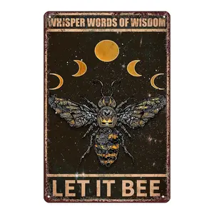 Vintage Animal Metal Wall Art with 2D Flat Design, Inspirational and Funny Messages, Ideal for Living Room, Bar, or Cafe