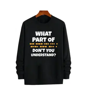Unisex Humorous Long Sleeve Sweatshirt Featuring Morse Code Design – Lightweight 220G Pure Fabric, Perfect for Summer Ham Radio Fans