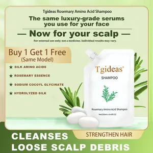[mothersdaygift] Buy 1 Get 1 Free(Same Model) Tgideas Anti-Hair Fall Hair Loss Treatment Shampoo Oil Control Anti Dandruff Haircare Rosemary Zinc PCA Help Hair Growth Amino Acid Hydrolyzed Protein Repair Reduce Hair Loss Scalp Cleanser Conditioner 250ML