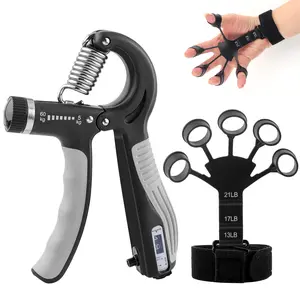Grip Strengthener -Adjustable Hand Exerciser and Finger Stretcher - Hand Grips Strengthener Trainer for Muscle Building, HandTherapy and Recovery - Relieve Pain for Arthritis
