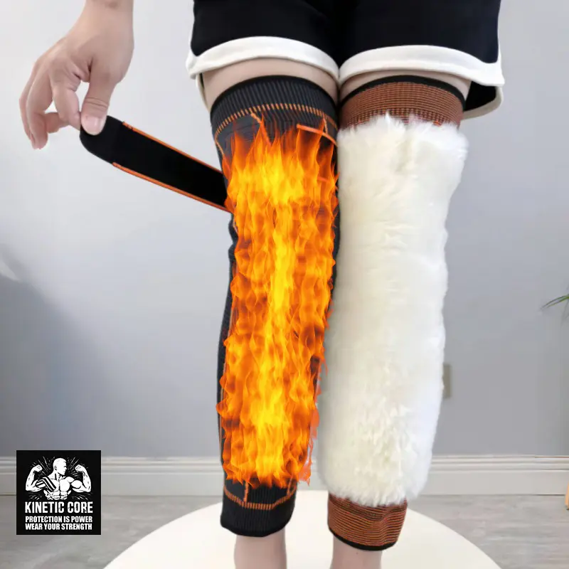 Winter Knee Warmers Knee Brace Sleeve Leg Warmer Wool Cashmere Thicken Knee Supports for Joint Pain Arthritis Unisex Thermal Ski Cycling 1 Pair Leg Protectors