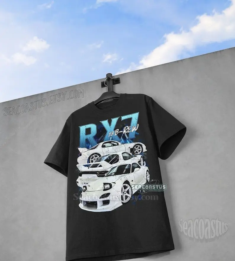 RX7 FD3S Vintage T-Shirt, Rotary engine Graphic T-shirt, 13b-rew Retro 90's JDM Fans Homage T-shirt, JDM Gift For Women and Men