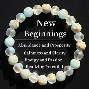 8 mm Natural Grounding Stone Bracelet for Women and Men, Energy Beaded Yoga Bracelet for Inner Peace, Spiritual Jewelry Gift for Friends & Family, Daily Luck Charm