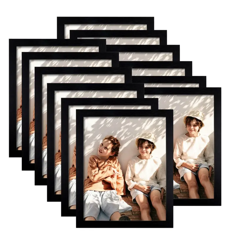 12 Pack 8x10 Black Picture Frames Set, Wall & Tabletop Photo Frames with Plexiglass for Home Office Gallery Decor