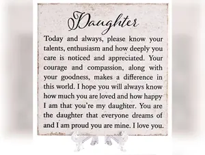 DEAR DAUGHTER TILE DECOR WITH EASEL