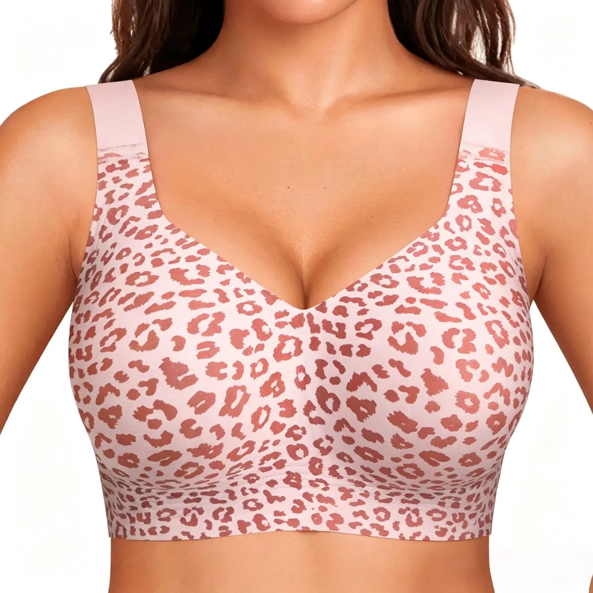 Women Jelly Bras Wirefree Full Coverage No Underwire Everyday Bras Comfortable Wireless Padded Tshirt Bra