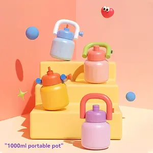 Thermal Cup This Is a New Large-Capacity Outdoor Insulated Water Cup, Water Bottle, Kettle, Summer Cold Cup, Ice Cup, 316 Stainless Steel Material, 1000Ml Large Capacity, with Side Lid Storage Compartment, Very Portable, 24-Hour Heat And Cold Insulation,