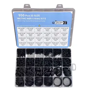 950pcs Nitrile O-Rings and Gaskets Seal Kit, 20 Sizes, Metric and Imperial, Multi-Purpose for Automotive, Pneumatic, Plumbing, DIY Repairs