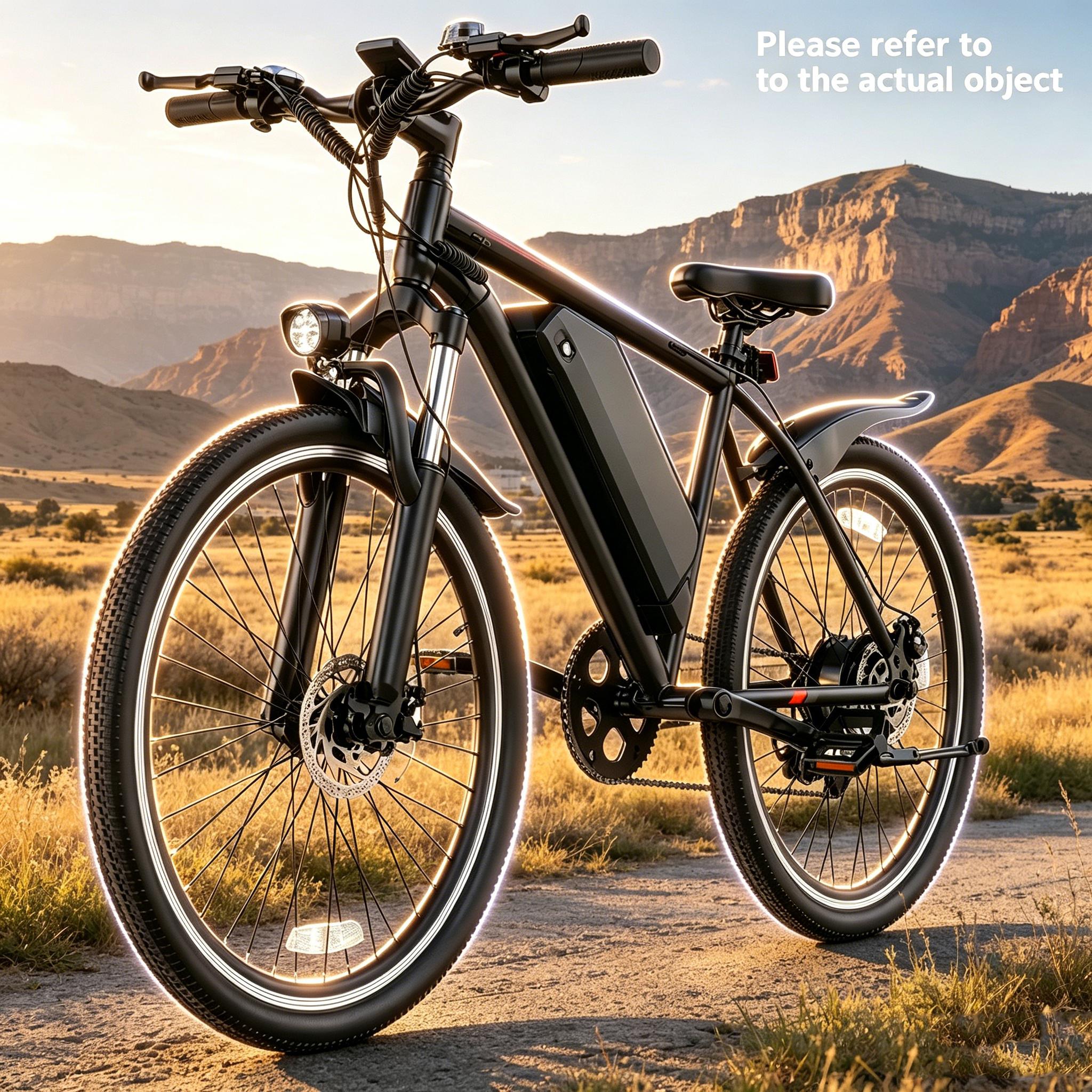B High Performance Mountain E-Bike 350W Motor 26” Inflatable Tires 48V Battery 22MPH 20‑70 Miles PAS Dual Front & Rear Disc Brakes